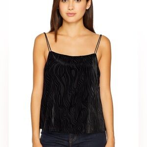 Anthropology Sunday in Brooklyn velvet black motif Tank Blouse, Size S, NWT